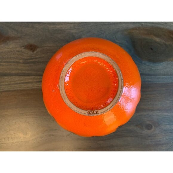 Alvino Bagni Bowl Red Orange White Black Stamped Italy Zigzag Vintage MCM - Picture 7 of 10